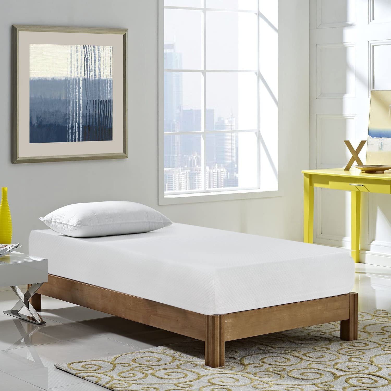 Twin 10" White Medium Firm Memory Foam Mattress