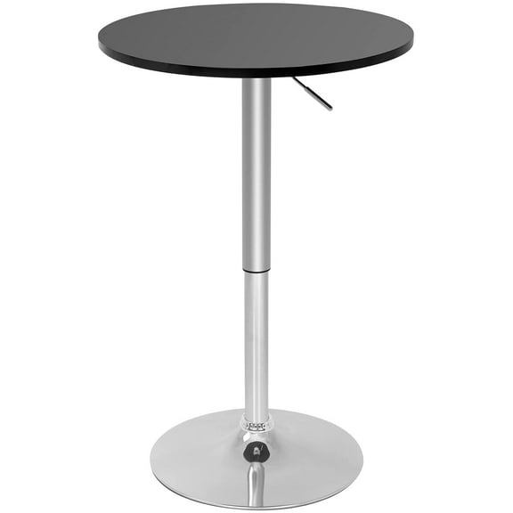 FDW Modern Bar Table Height Adjustable Kitchen Dining Table Round,Black