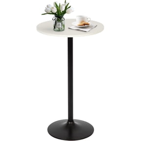 FDW Modern Bar Table Height Adjustable Kitchen Dining Table Round Pub Table,White