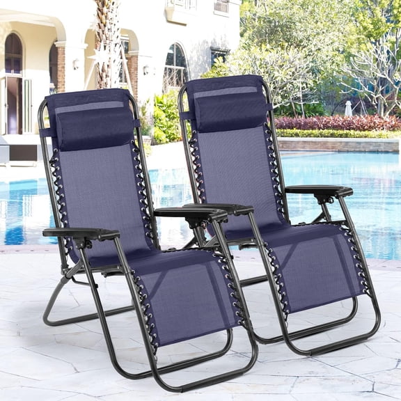 FDW New Zero Gravity Chairs Case of 2 Lounge Patio Chairs Outdoor Yard Beach,Foldable,Alloy Steel