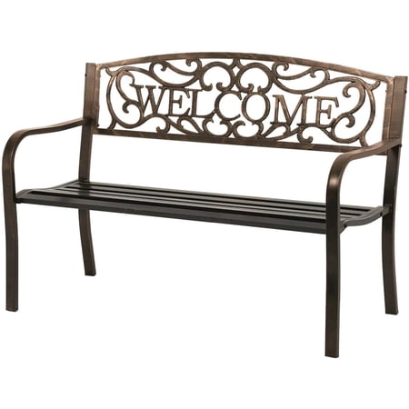 FDW Outdoor Durable Steel Bench,Bronze