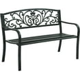 thumbnail image 1 of FDW Outdoor Durable Steel Garden Bench - Green, 1 of 7