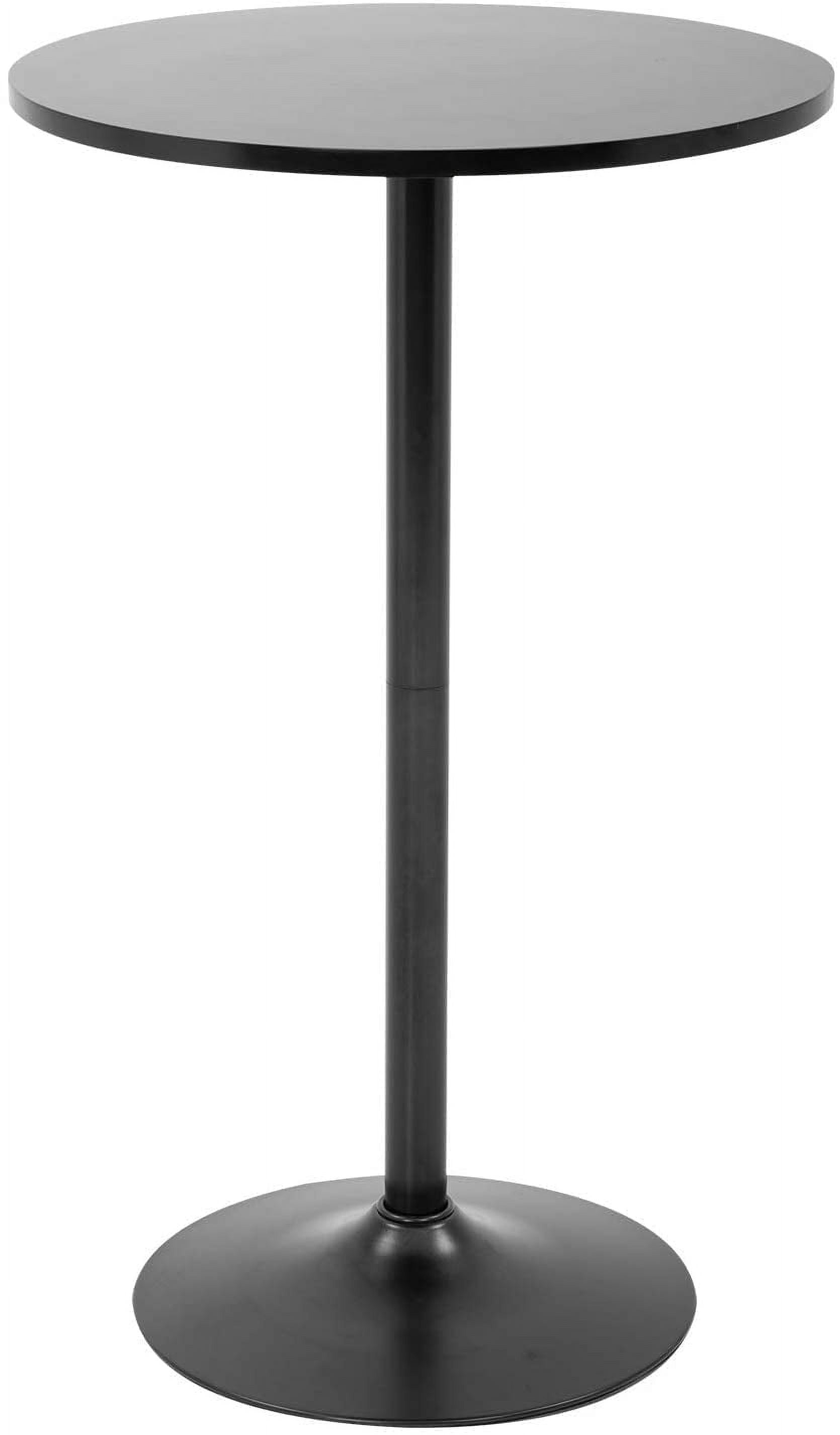 Black Round Wood and Metal Counter Height Bar Table
