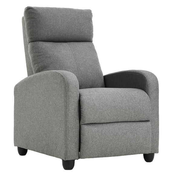 BestMassage Recliner Chair with Fabric Padded Seat Backrest，Grey