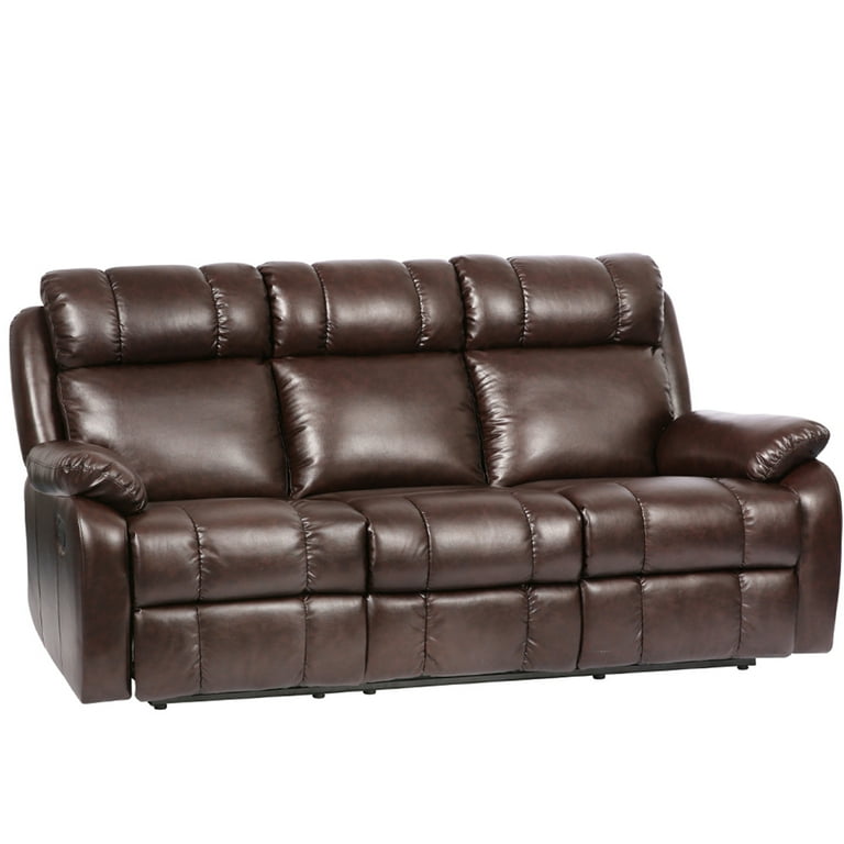 FDW Reclining Sofa in Faux Leather
