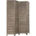 thumbnail image 1 of FDW Room Divider Partition 4 Panel Privacy Screen Folding Screen Wood Frame Screen for Home Office Bedroom,Brown, 1 of 7