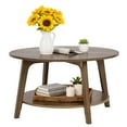 thumbnail image 1 of FDW Round Coffee Table with Storage and Sturdy MDF Top & Tapered Legs,Brown, 1 of 7