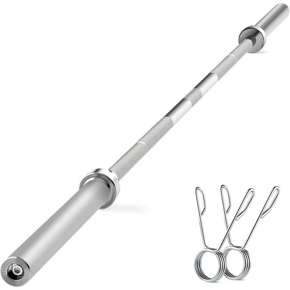FDW Solid Chrome BarBell Bar for Strength Training, Weightlifting, and Powerlifting,2Inch Diameter)