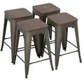 thumbnail image 1 of FDW Stackable Backless Bar Stool, Bronze (Set of 4), 1 of 7
