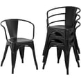 thumbnail image 1 of FDW Dining Chairs Set of 4 Metal Chair For Indoor, Outdoor, Patio, Kitchen, 18 Inch Seat Height,Black, 1 of 8