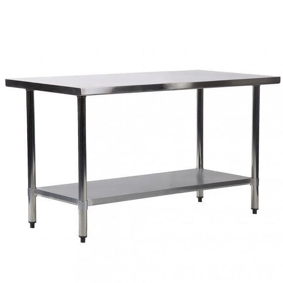 FDW Stainless Steel Kitchen Prep and Work Table, 60" x 24” x 35",Silver