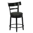 thumbnail image 1 of FDW Swivel Counter Height Bar Stool – 24.5″ Counter Height, 360° Swivel, Metal & Wood Frame, Upholstered Seat with Metal Footrest Black, 1 of 7