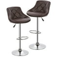 thumbnail image 1 of Bar Stools Barstools Swivel Stool Set of 2 Height Adjustable Bar Chairs with Back PU Leather Swivel Bar Stool Kitchen Counter Stools Dining Chairs, 1 of 7