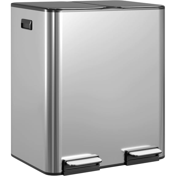 FDW Trash Can, 60 Liter (2x30L) 16 Gallon Stainless Steel Step Can ...
