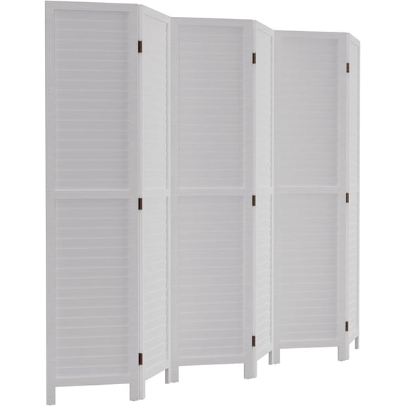 FDW Wood 6 Panel Room Divider Privacy Screen, 69" Tall, Light Brown