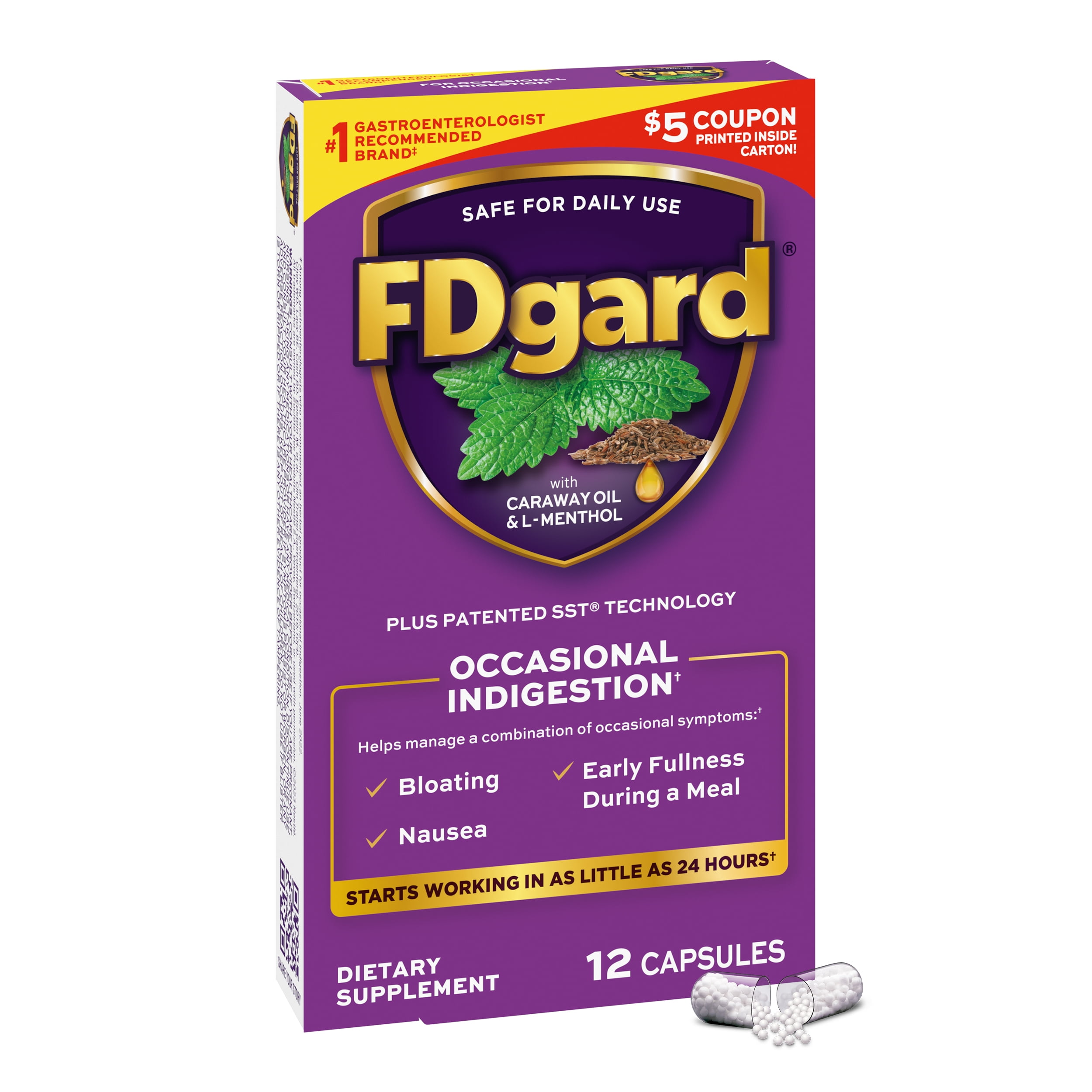 FDgard Digestive Health Supplement With Caraway Oil & L-Menthol For ...