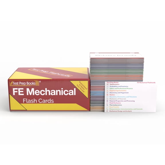 FE Mechanical Study Cards: FE Mechanical Engineering Exam Prep and Review with Practice Questions [Full Color Cards]