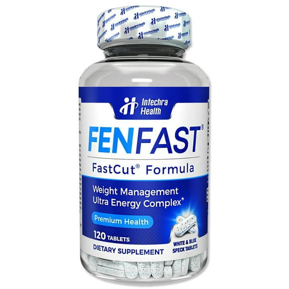 FE-N-FAST 375 Diet Pills for Weight Management + Ultra Energy Boost 120 White & Blue Tablets