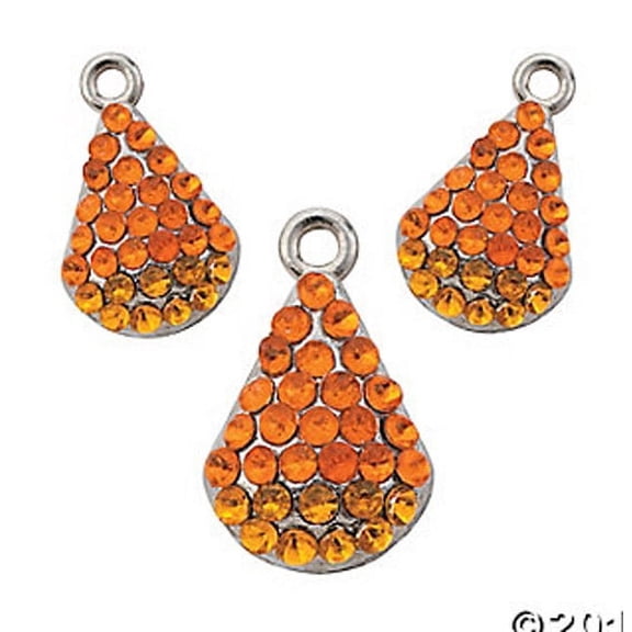 FE-OTC Halloween Craft - Rhinestone Sparkle Candy Corn Charms 12pcs