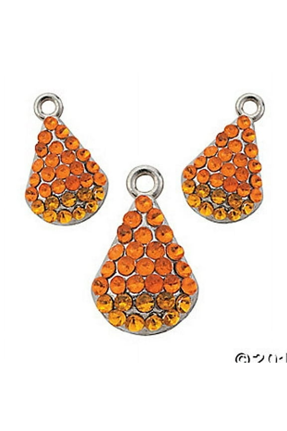 Halloween Craft - Rhinestone Sparkle Candy Corn Charms 12pcs