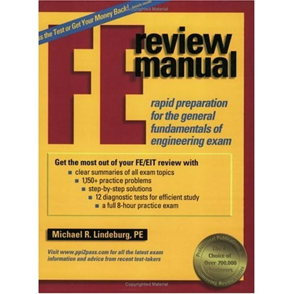 Pre-Owned FE Review Manual: Rapid Preparation for the General Fundamentals of Engineering Exam (Paperback) 1888577533 9781888577532