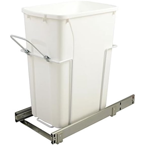 FE SCB10-1-35WH Single 20 Quart Soft-close, 9-3/8" X 18-13/16" X 20-1/8" Bottom-mount Waste & Recycling Bins$$Storage
