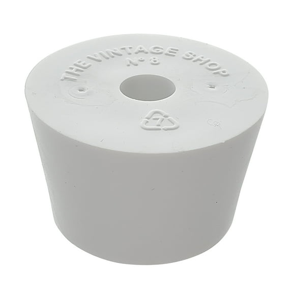 FE455 Rubber Stopper- Size 8- Drilled