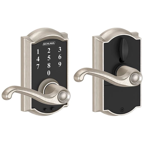 FE695CAM619FLA 16-086 10-027 Flair / Camelot Touch Keyless Lever - Satin Nickel