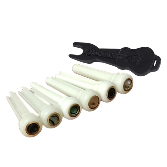 FEAMOS 1 Set Elegant Bone Pins Guitar Bridge Pins Professional Guitar String Nails Bone Guitar Accessories Bone Texture