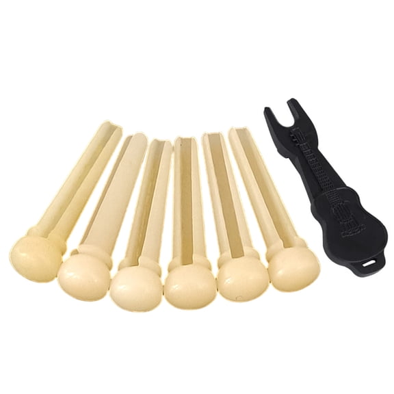 FEAMOS 1 Set Elegant Bone Pins Guitar Bridge Pins Professional Guitar String Nails Bone Guitar Accessories Bone Texture