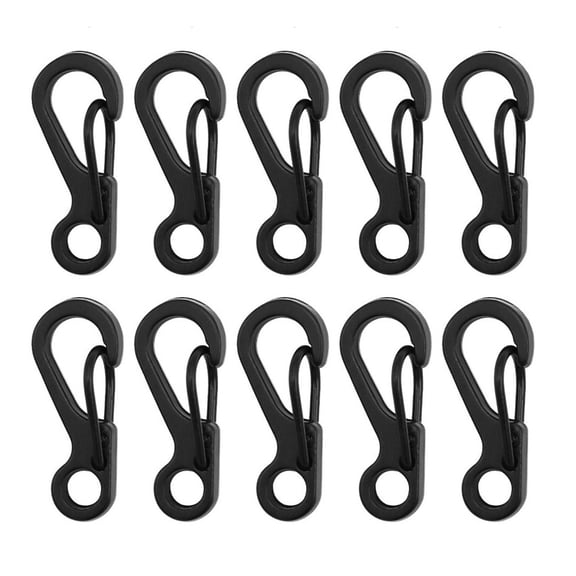 FEAMOS 10Pcs Paracords Carabiner Clip Aluminum Alloy Keychain Carabiner Clasp Small Carabiner Clip Spring Snapping Keyring Hook
