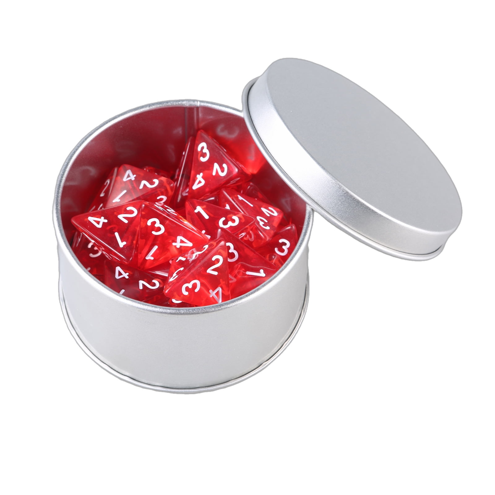 FEAMOS 25Pcs Acrylic Polyhedral Dices 4-Sided Number Game Dices Clear ...