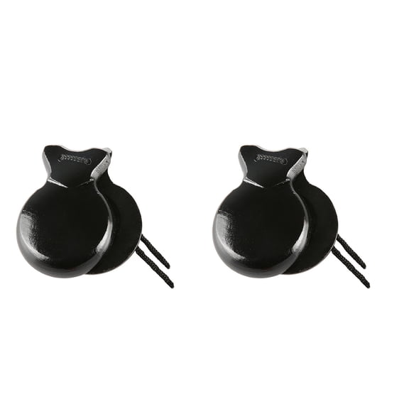 FEAMOS 2Pcs Traditional Castanet Wood Spanish Castanets Flamenco Dance Castanets with String Hand Clapper Orff Music Instrument