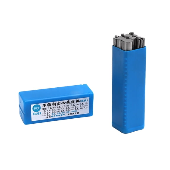 FEAMOS 36Pcs Stainless Steel Solid Wire Wrapping Rods Jewelry Making Tool Wire Shaping Rods Stainless Steel Mandrel for Jewelry