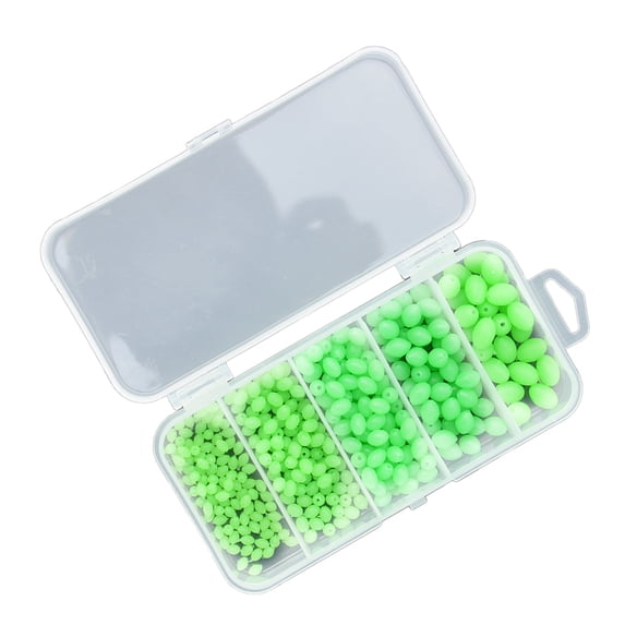 FEAMOS 375Pcs/Set Fishing Beads Night Fishing Soft Beads Glow Sea Fishing Lures Green Eggs Fishing Tackles Tool
