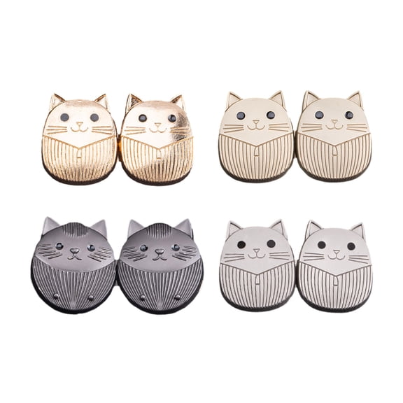 FEAMOS 4 Pairs Lovely Cats Button Pins Jeans Waist Tightener Removable Trouser Button Pin Waist Buckle Jeans Button Pins