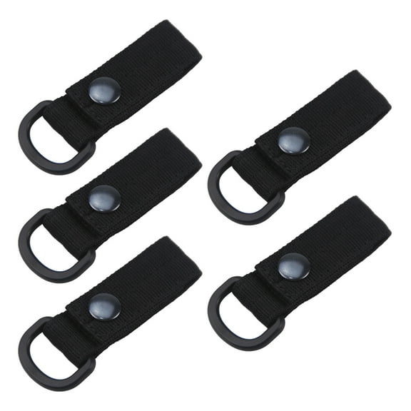 FEAMOS 5 Pcs D-Rings Clip Strap with Loop for Backpack, D-Rings Adaptor Carabiner Loop Strap Webbing Attachment Strap