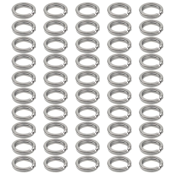 FEAMOS 50Pcs Fishing Split Rings Fishing Stainless Steel Split Rings Pliers Saltwater Treble Hooks Terminals Tackle Connectors