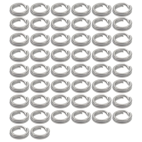 FEAMOS 50Pcs Fishing Split Rings Fishing Stainless Steel Split Rings Pliers Saltwater Treble Hooks Terminals Tackle Connectors