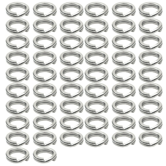 FEAMOS 50Pcs Fishing Split Rings Fishing Stainless Steel Split Rings Pliers Saltwater Treble Hooks Terminals Tackle Connectors