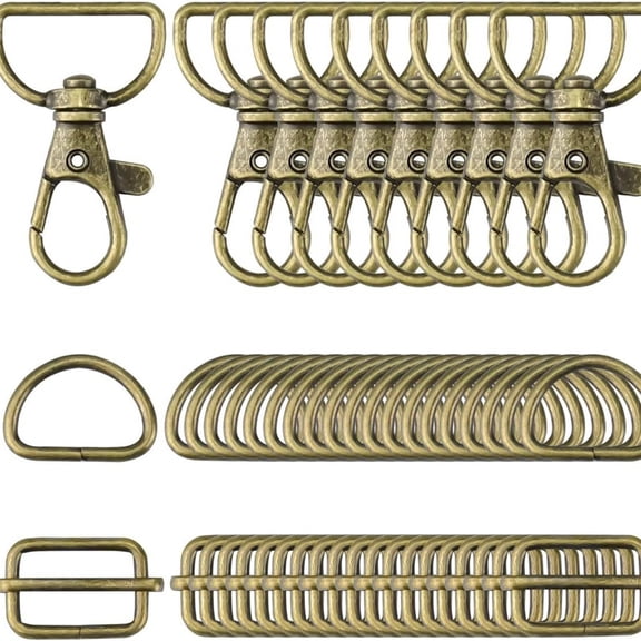 FEAMOS 50Pieces Swivels Hook, Metal Drings, Slide Buckles for Handicrafts Backpacks Handbag Purse