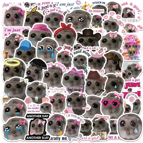 FEAMOS 56x Sad Hamster Stickers Funny Stickers Stickers Teens Skateboard Stickers Laptop Computer Phone Tablet