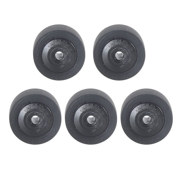 FEAMOS 5Pcs Black Rubber Bearing Roller Guide Pulley Bearing Wheel Pinch Roller for Sound Radio Tape Recorder Accessories