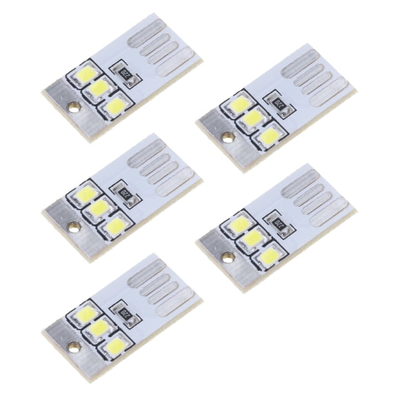 FEAMOS 5Pcs Pocket Card USB Power LED Keychains Night Light 0.2W USB LED Bulb Book Light for Laptop PC Powerbank