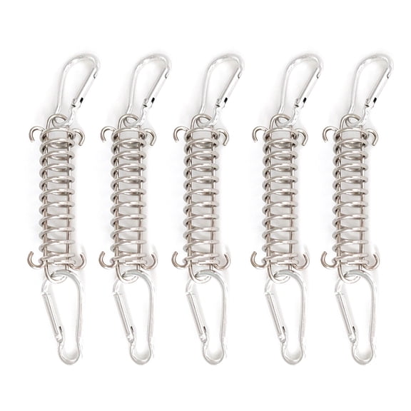 FEAMOS 5Pcs Tent Spring Buckles Stainless Steel Tension Spring Buckles Portability Buckles For Outdoor Use