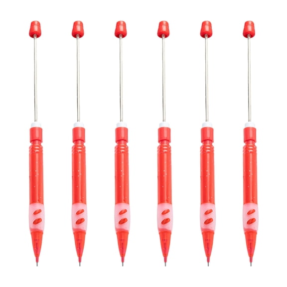 FEAMOS 6Pcs Beadable Mechanical Pencil Set 0.5mm Drawing Automatic Pencil Beadable Automatic Pencil for Student Writing Drawing