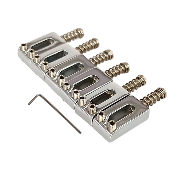 FEAMOS 6Pcs Zincs Alloy Bridge Saddles Replacement Tremolo Bridge Saddles Roller Bridge Saddles for Electric Guitar Part