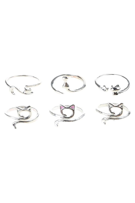 6x Cats Ear Crochet Rings Crochet Tension Rings Crochet Loop Rings Adjustable Crochet Rings for Craft Lovers