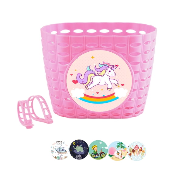 FEAMOS Adjusted Bike Basket Bicycles Handlebars Storage Bike Basket with Fastens Strap, Bicycles Front Basket for Kids