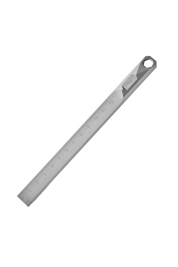 Alloy Straight Ruler Crowbars KeyChains 8mm Hexagon Wrench Measuring Hard Ruler Outdoor Survival Tool
